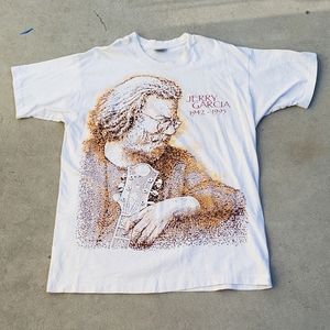 Vintage Jerry Garcia Tshirt Grateful Dead 1990s Liquid Blue